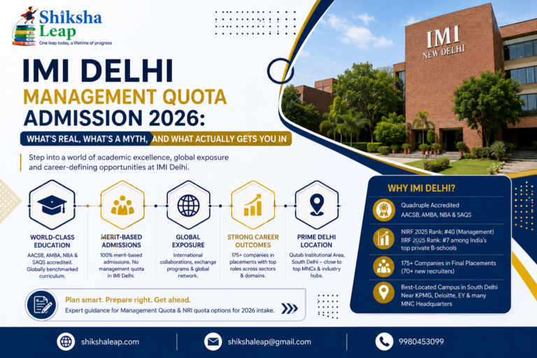IMI Delhi Management Quota Admission 2026: What's Real, What's a Myth, and What Actually Gets You In