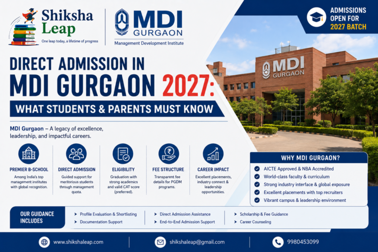 Direct Admission in MDI Gurgaon 2027: What Students & Parents Must Know