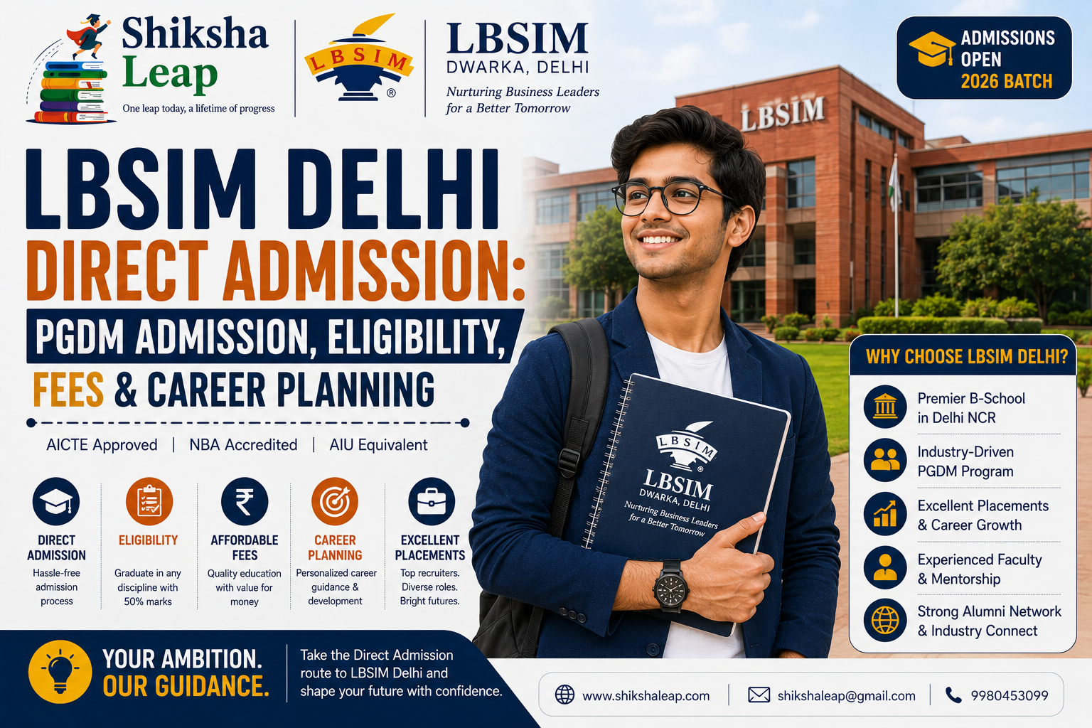 LBSIM Delhi Direct Admission: PGDM Admission, Eligibility, Fees & Career Planning