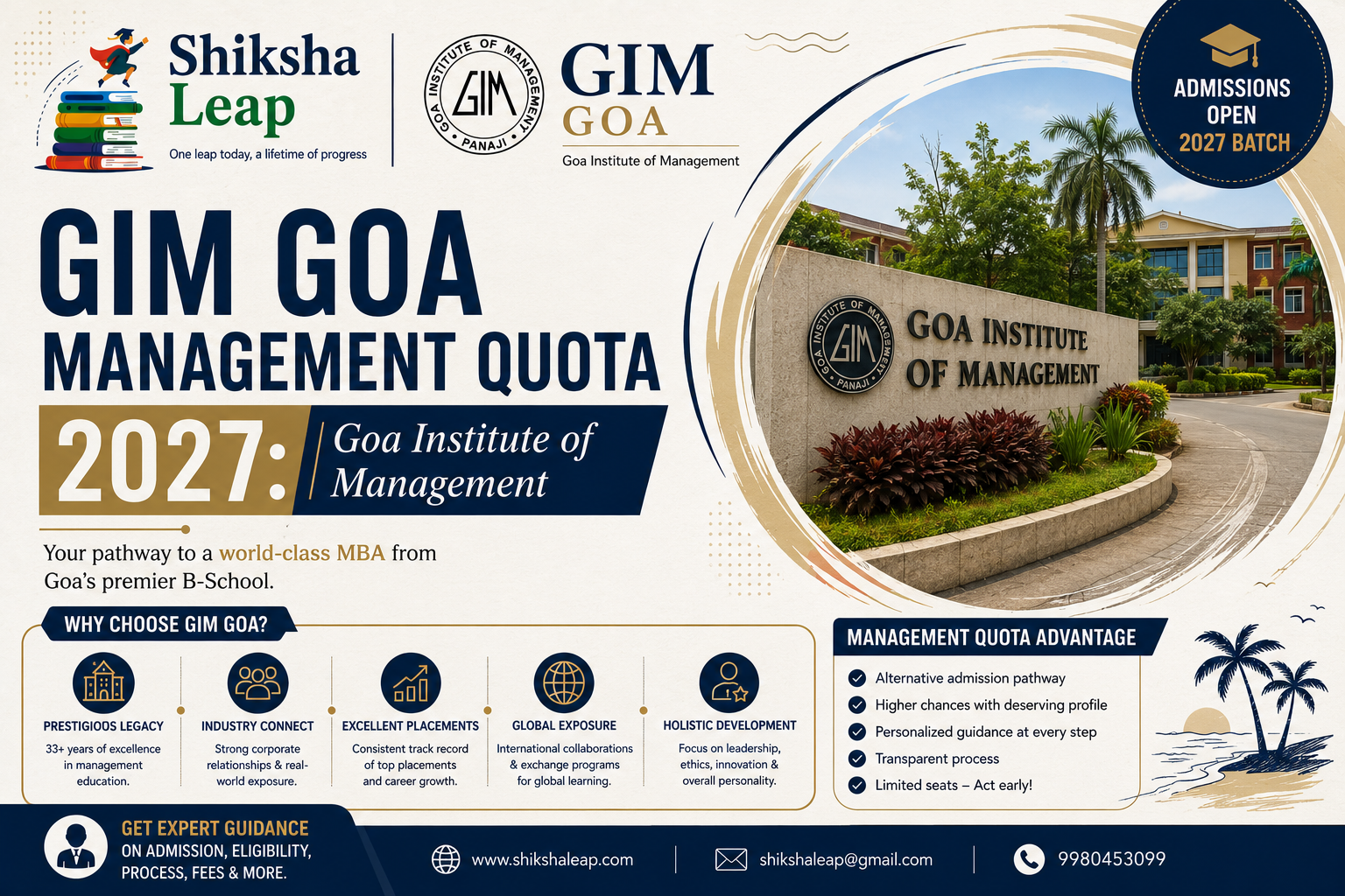 GIM Goa Management Quota 2027: Direct Admission Process