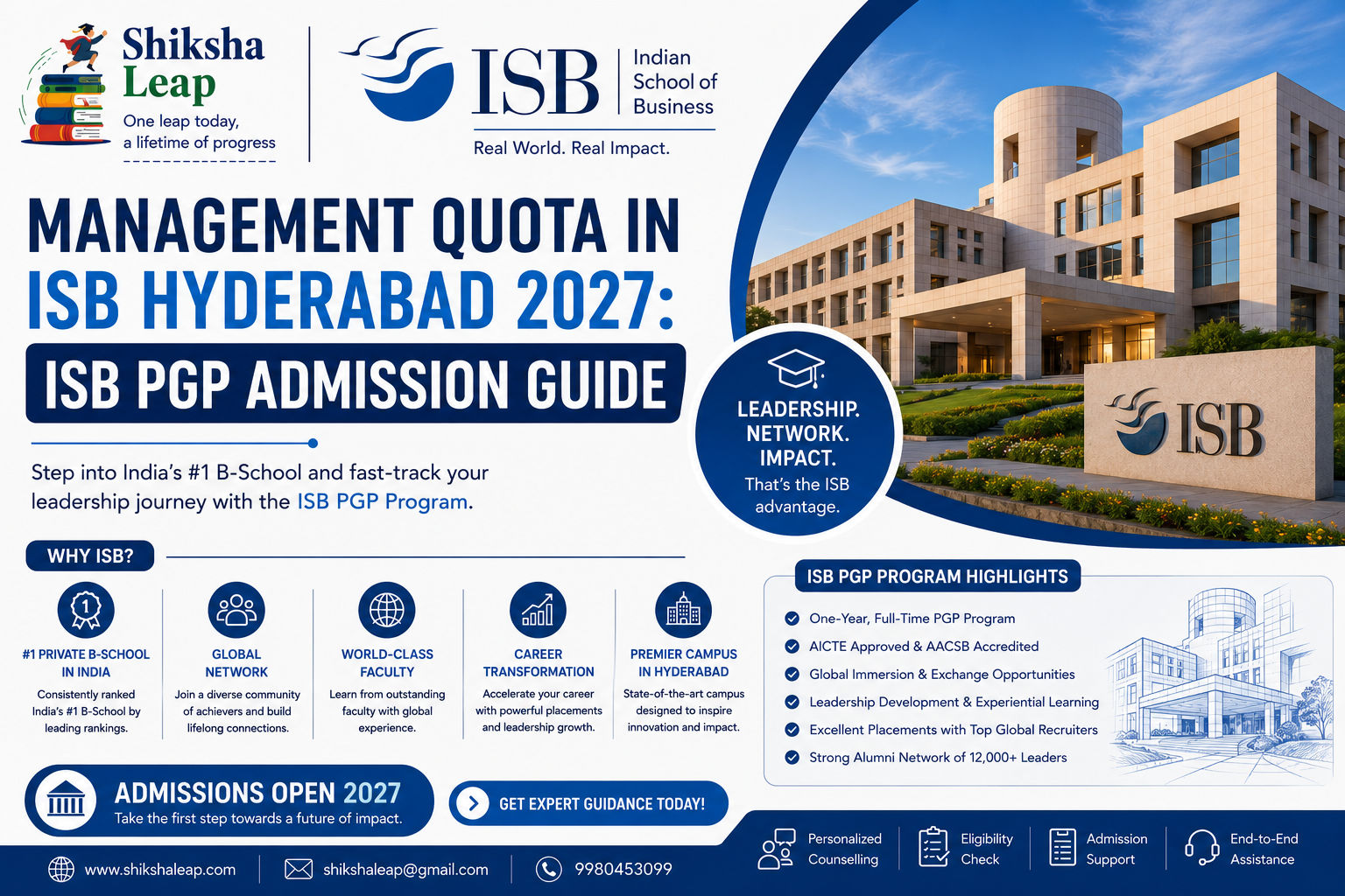 Management Quota in ISB Hyderabad 2027: ISB PGP Admission Guide