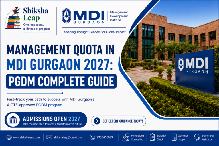 Management Quota in MDI Gurgaon 2027: PGDM Complete Guide