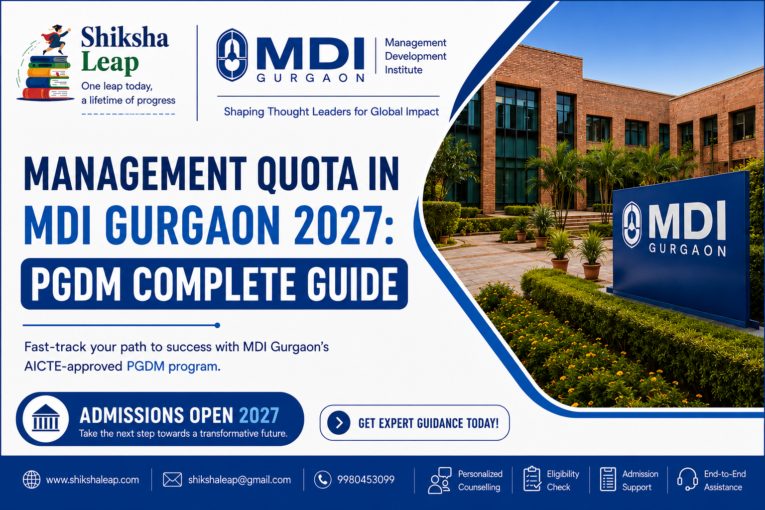 Management Quota in MDI Gurgaon 2027: PGDM Complete Guide