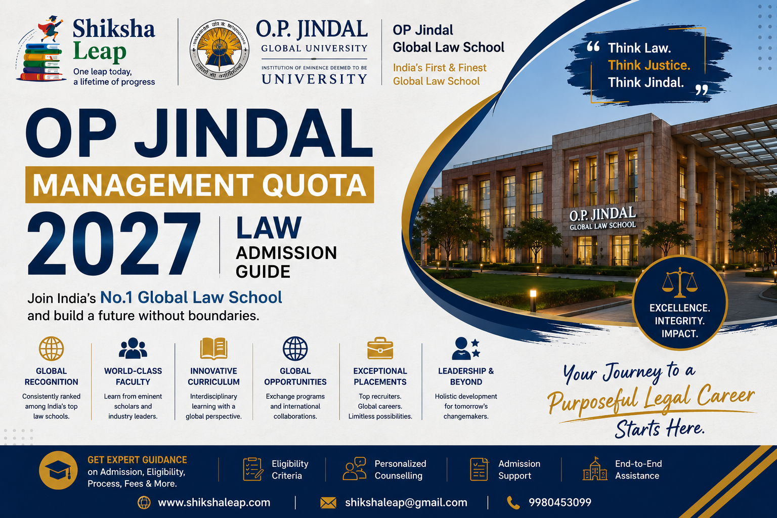 OP Jindal Management Quota 2027: Law Admission Guide