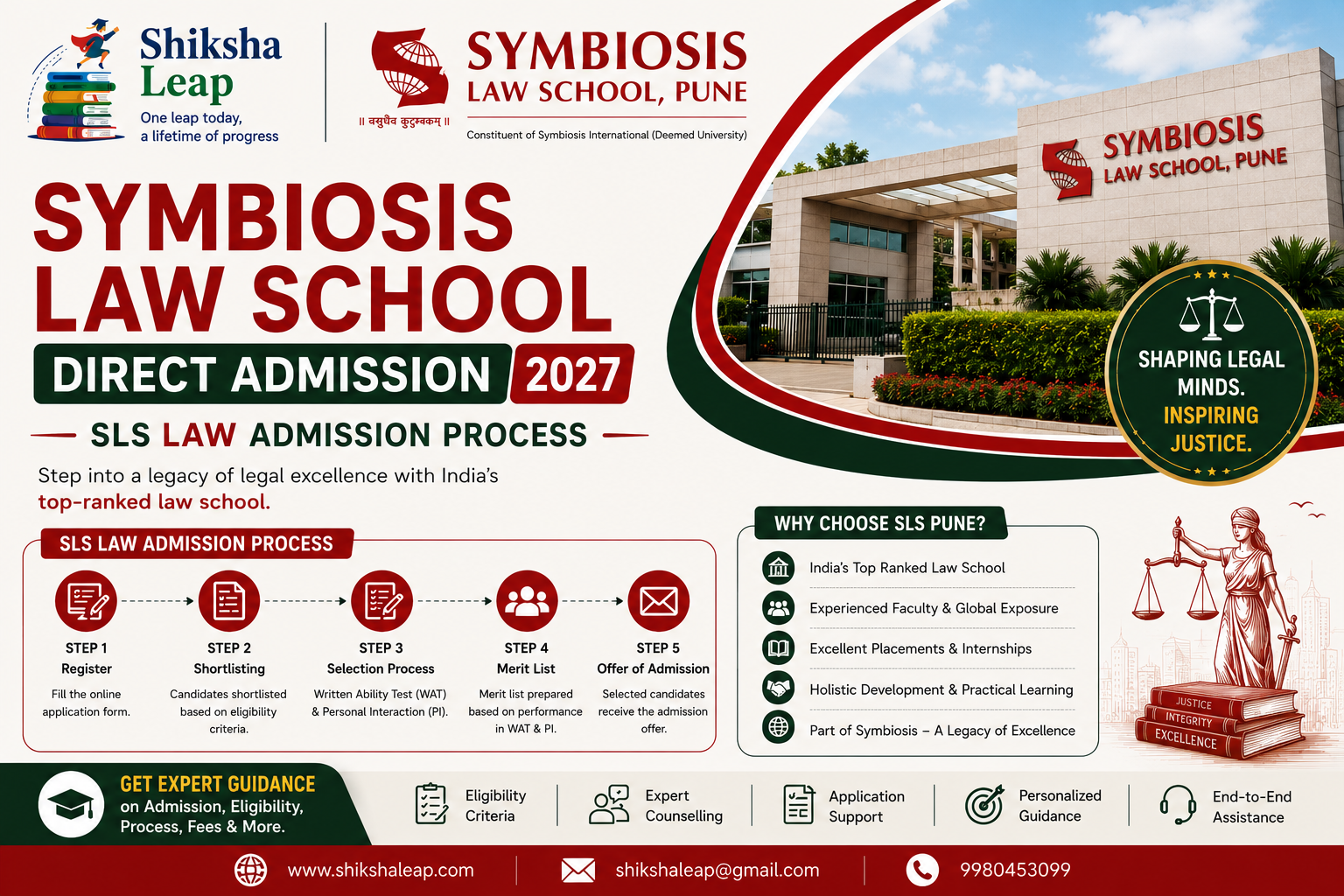 Symbiosis Law School Direct Admission 2027: SLS LAW Admission Process