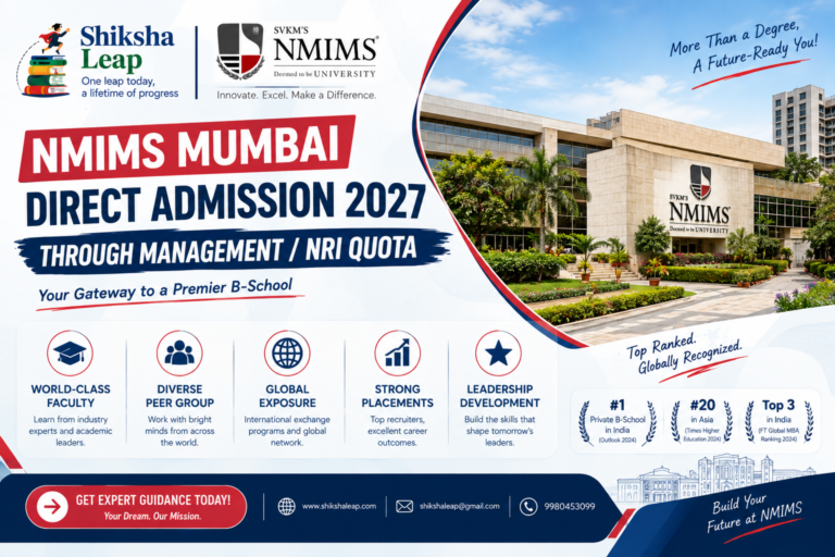 NMIMS Mumbai Direct Admission 2027 through Management or NRI Quota