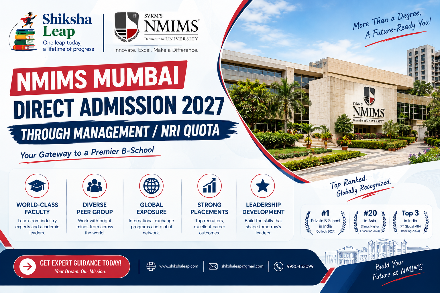 NMIMS Mumbai Direct Admission 2027 through Management or NRI Quota