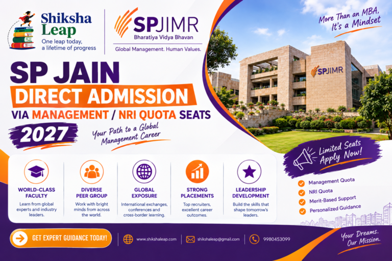 SP Jain Direct Admission via Management or NRI Quota Seats 2027
